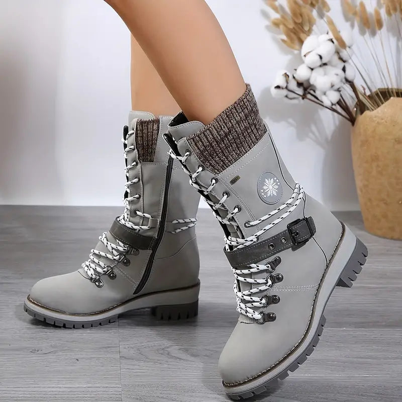Halblange Winterstiefel İm Schnallendesign