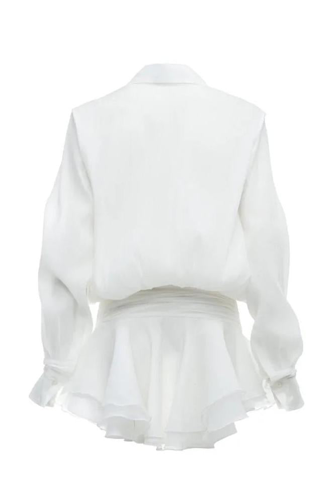Minikleid Mit V-Ausschnitt Und Rüschendetail
