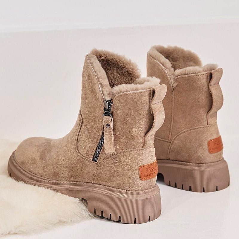 Elegante Winterstiefel Mit Futter Und Reißverschluss-Detail