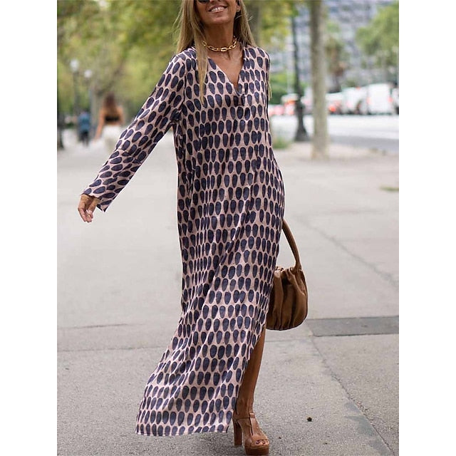 Elegantes Maxikleid Mit V-Ausschnitt