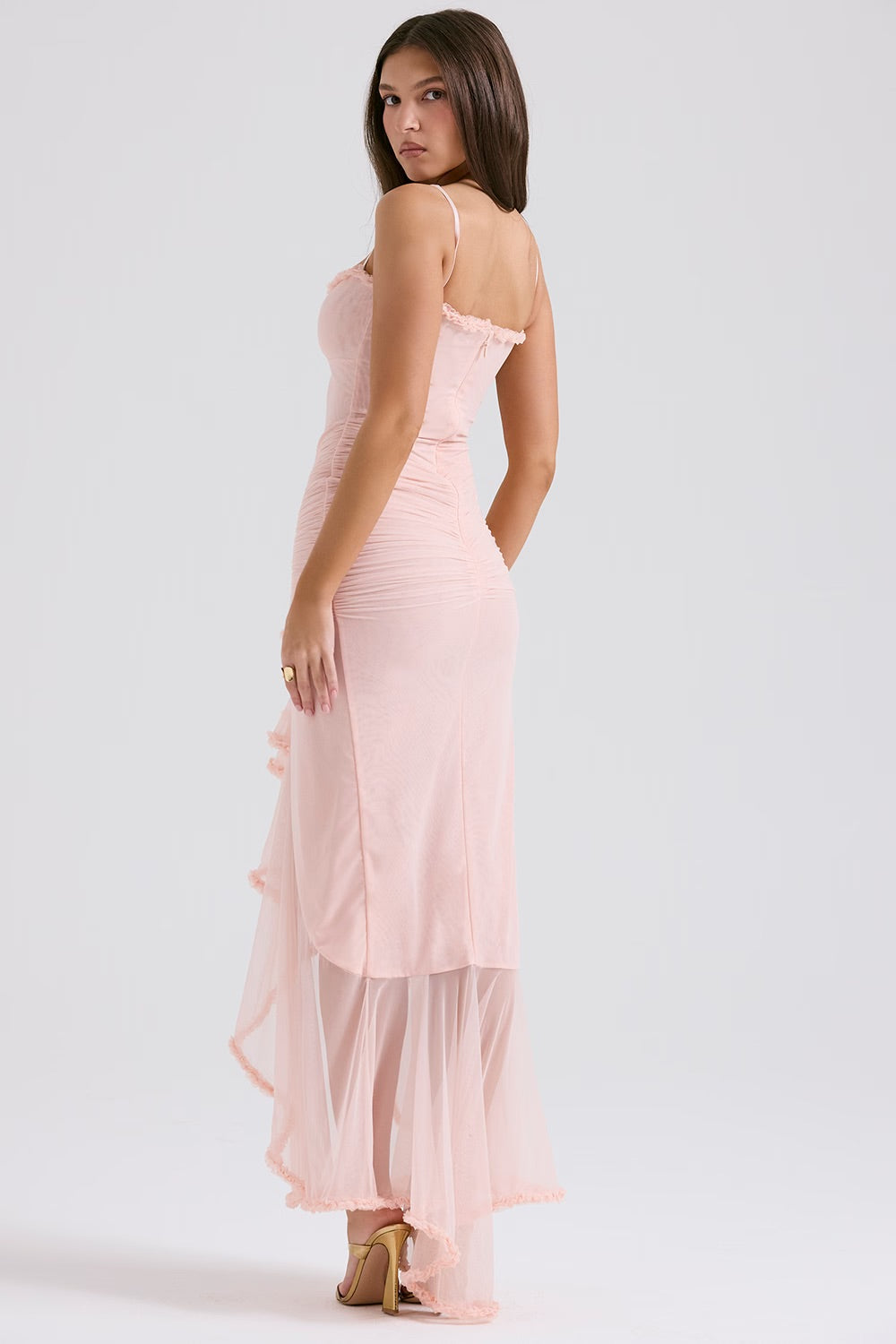 Tief Ausgeschnittenes Maxikleid Mit Dünnen Trägern
