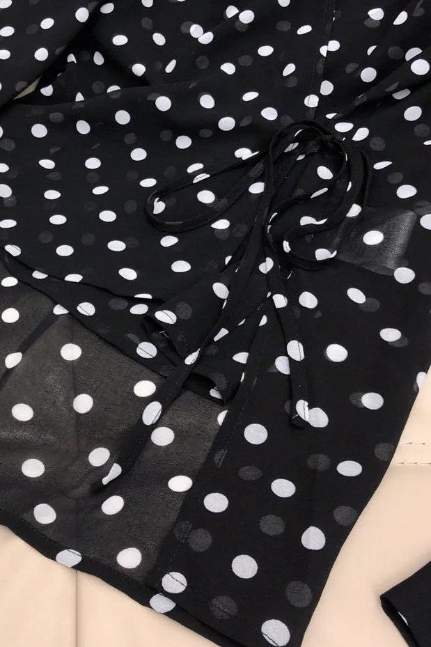Langarmbluse Mit Polka Dot-Muster