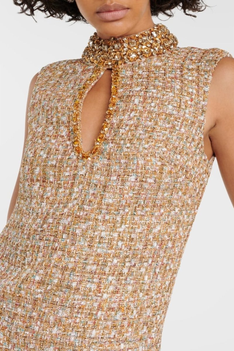 Minikleid Mit Rundhalsausschnitt Und Verzierung