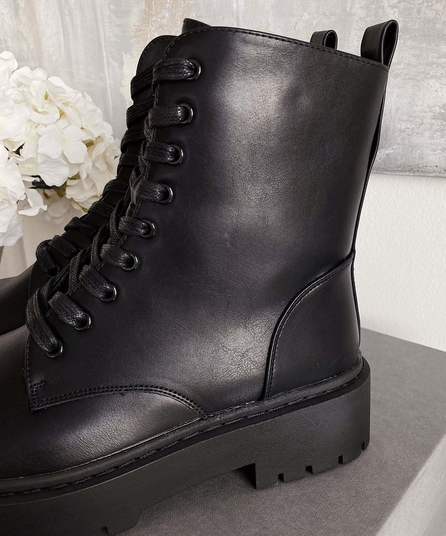 Schwarze Elegante Damen Kunstlederstiefel