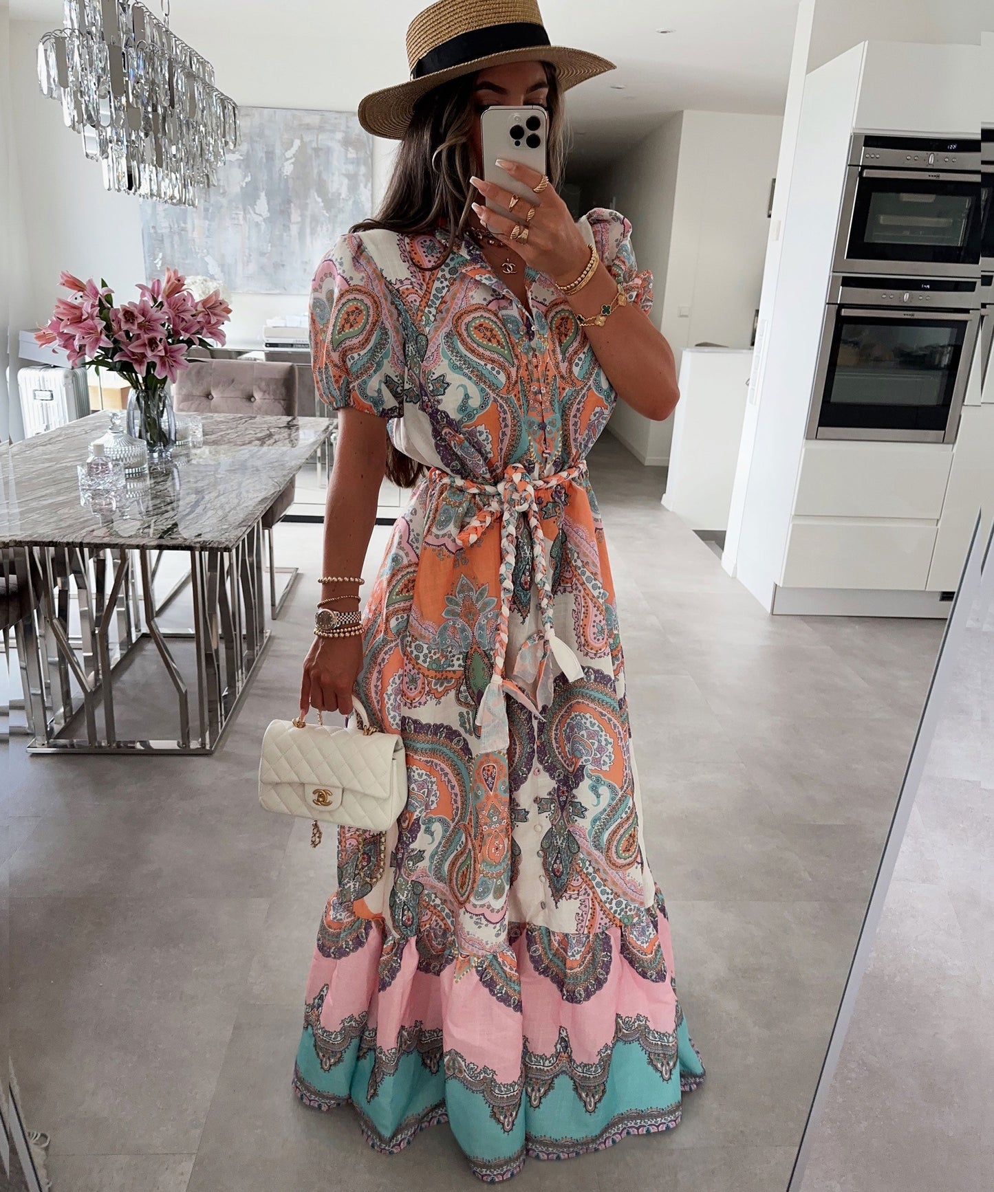 Maxikleid Mit Ethnischem Muster