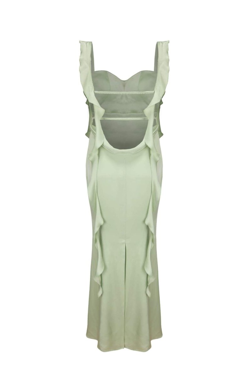 Rückenfreies Maxikleid Mit Rüschenband