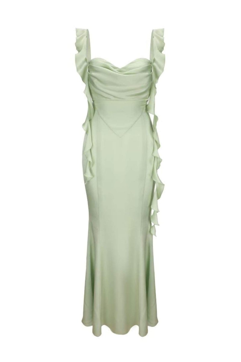 Rückenfreies Maxikleid Mit Rüschenband