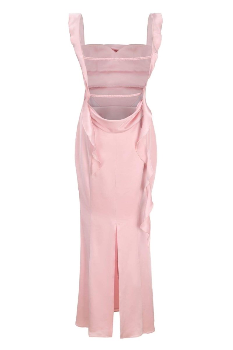 Rückenfreies Maxikleid Mit Rüschenband