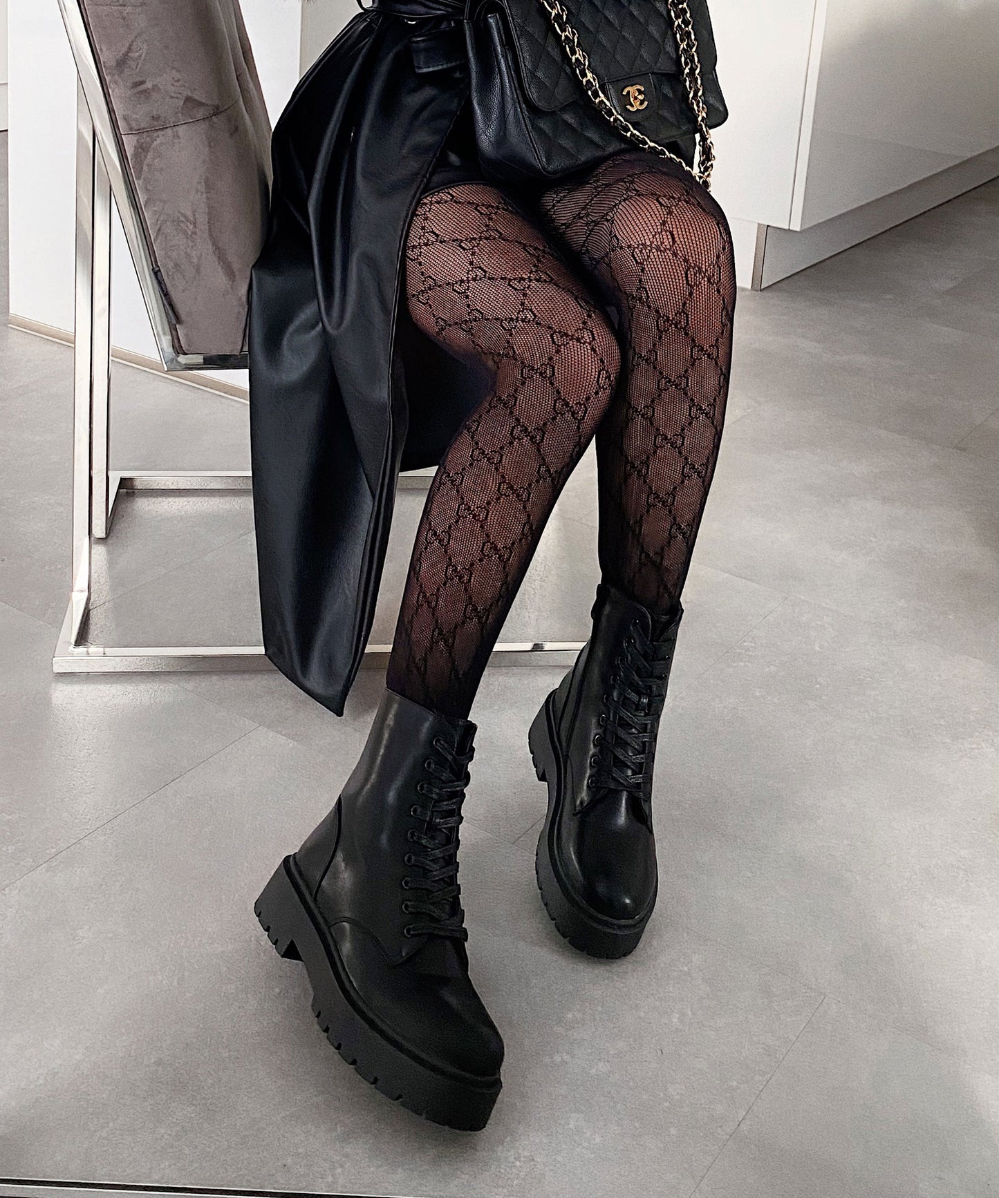 Schwarze Elegante Damen Kunstlederstiefel