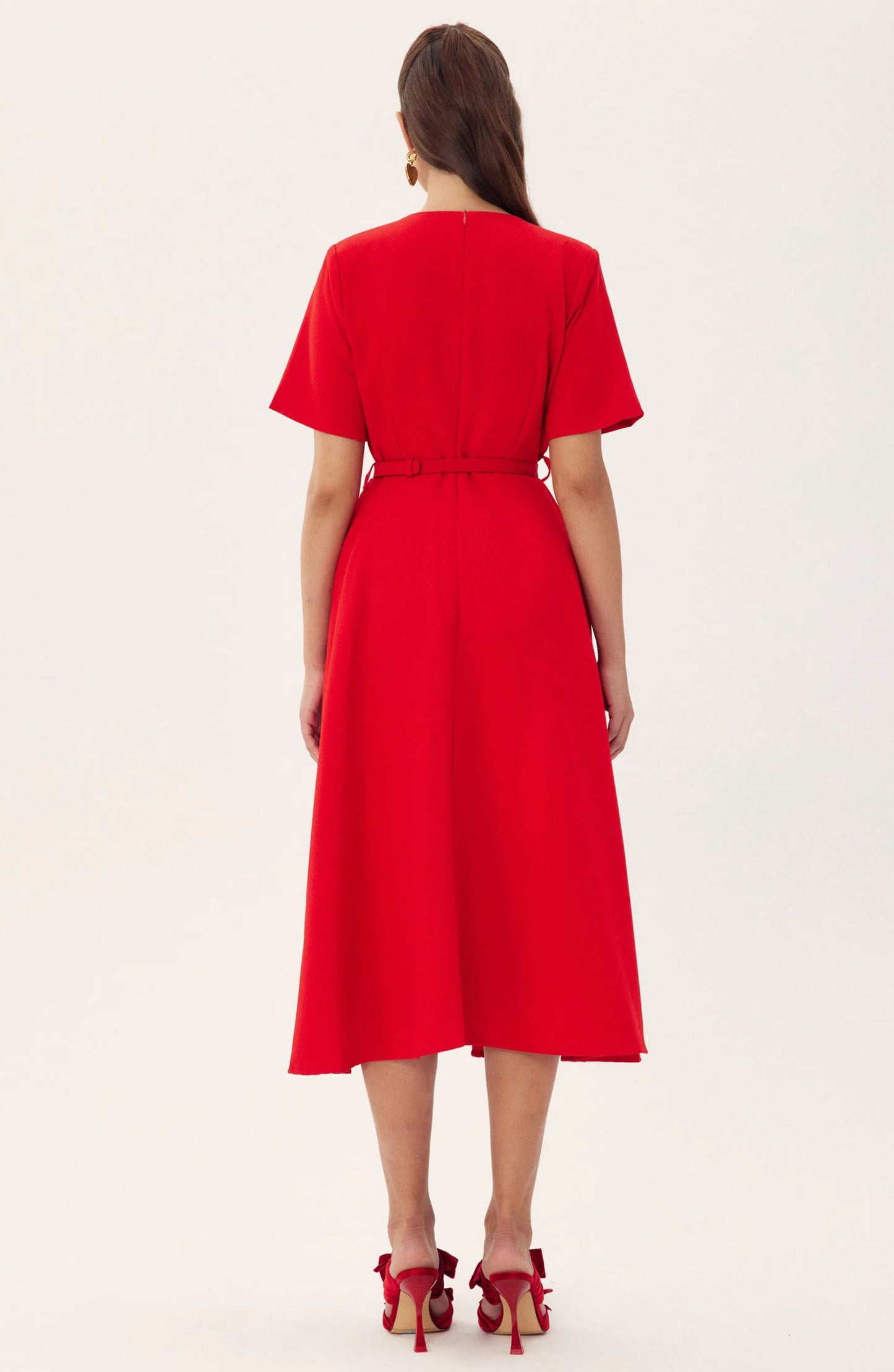 Midikleid Mit V-Ausschnitt Und Blumenmuster