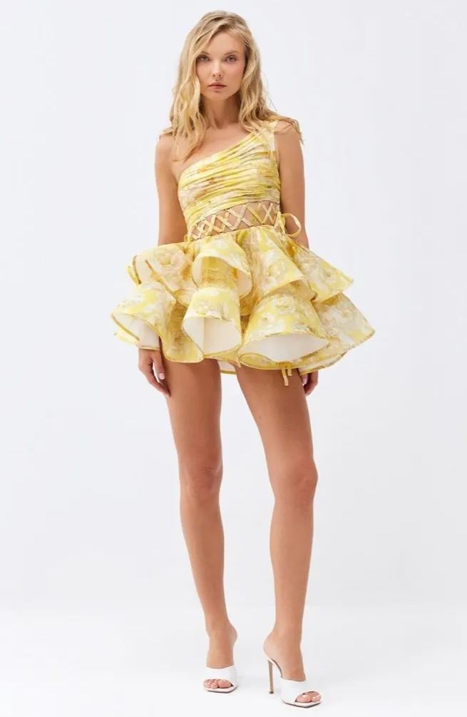 Minikleid Mit Blumenmuster Und Spitzendetails