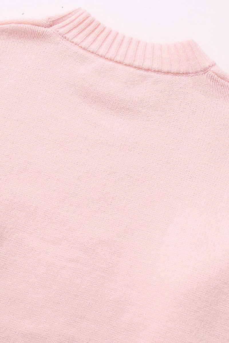 Lässiger, Eleganter Rosa Pullover