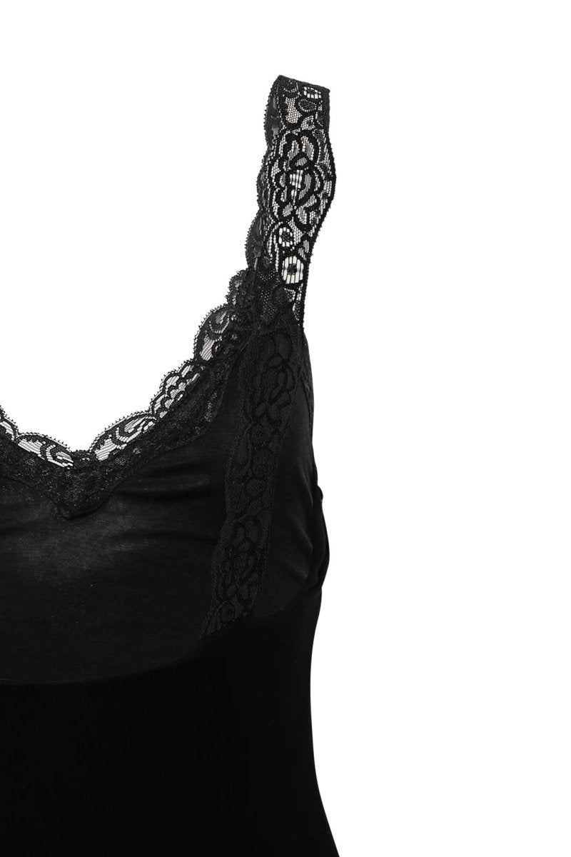 Maxikleid Mit V-Ausschnitt Und Spitzendetail