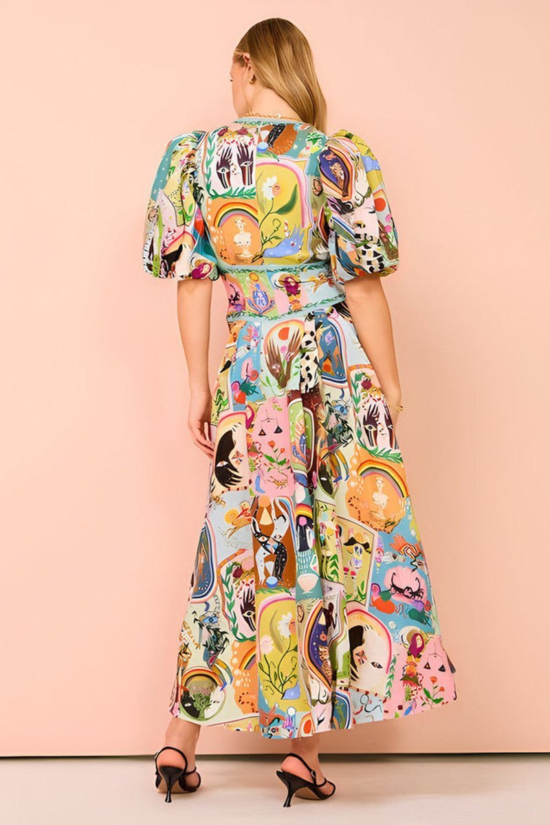 Midikleid Mit V-Ausschnitt Und Korsettdetail