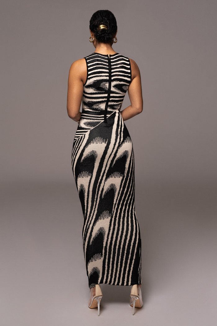 Strick-Maxikleid Mit Rundhalsausschnitt