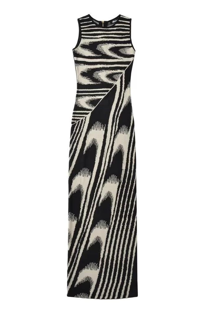 Strick-Maxikleid Mit Rundhalsausschnitt