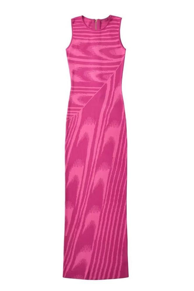 Strick-Maxikleid Mit Rundhalsausschnitt