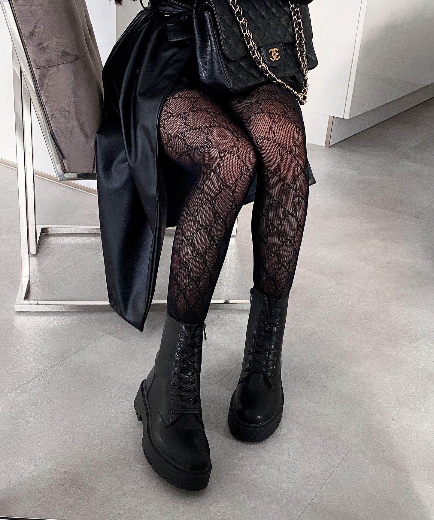 Schwarze Elegante Damen Kunstlederstiefel
