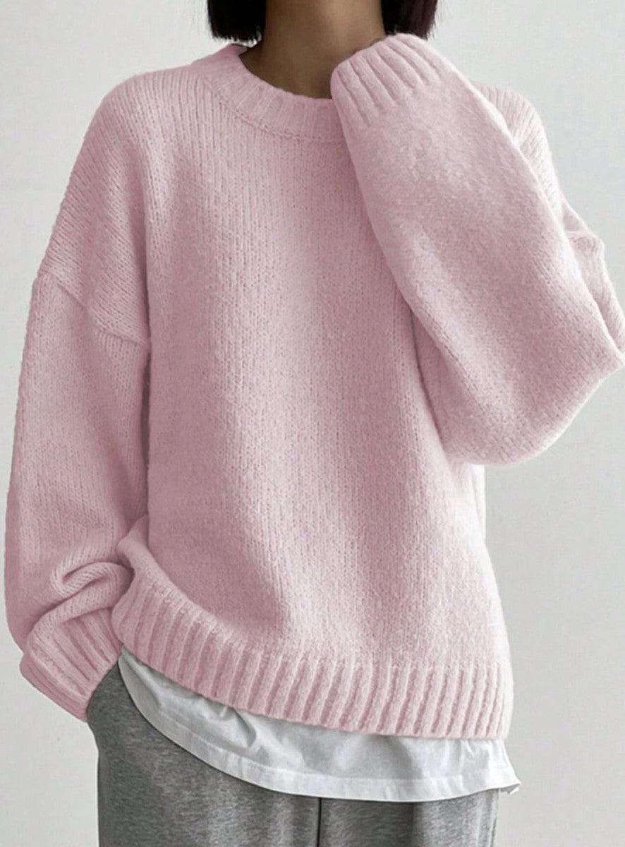 Stilvolles Design Eleganter Rosa Pullover