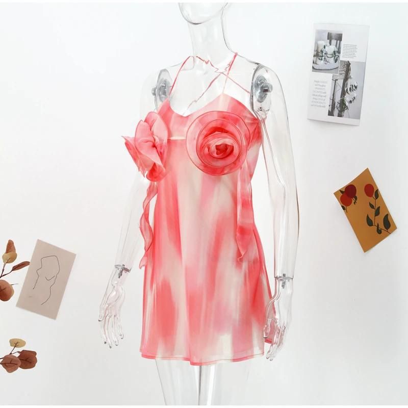 Minikleid Mit Rosenmuster Und Trägern