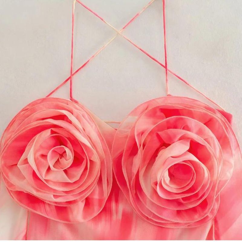 Minikleid Mit Rosenmuster Und Trägern