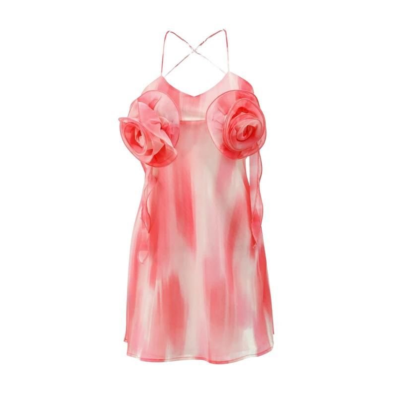 Minikleid Mit Rosenmuster Und Trägern
