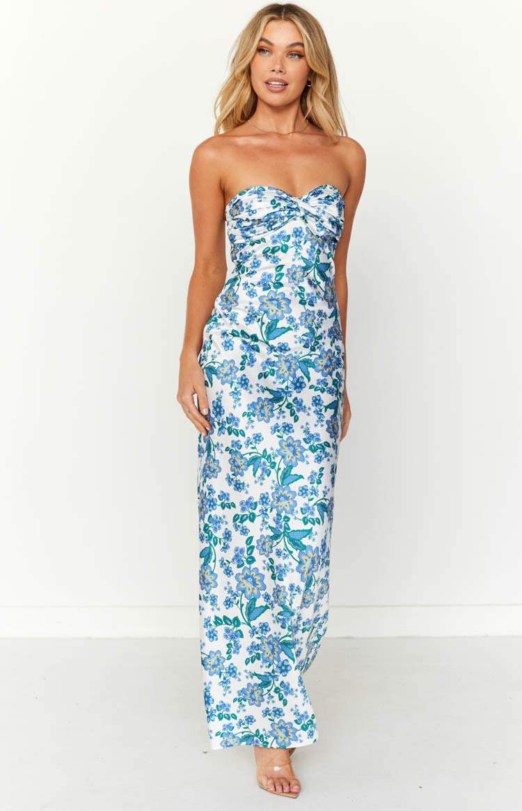 Bedrucktes Maxi-Tube-Kleid Mit Knotendetail