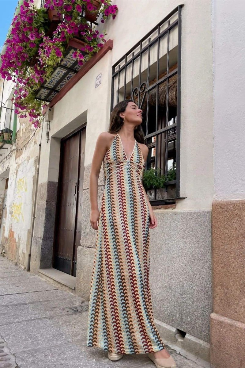 Neckholder-Maxikleid Aus Spitze