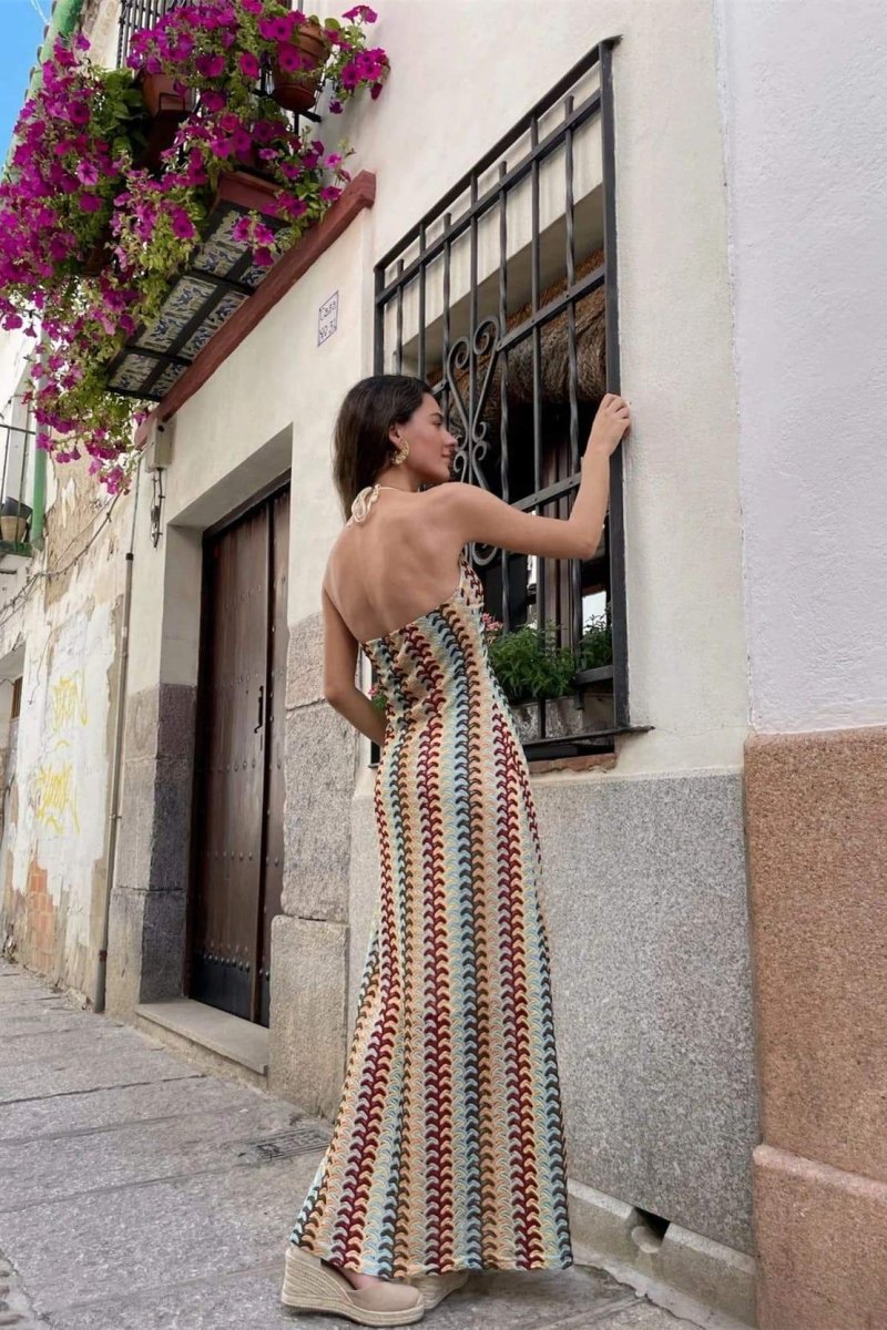 Neckholder-Maxikleid Aus Spitze
