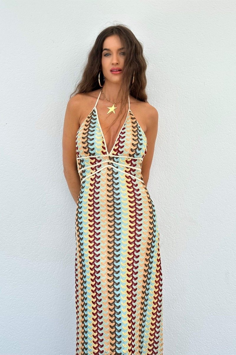Neckholder-Maxikleid Aus Spitze