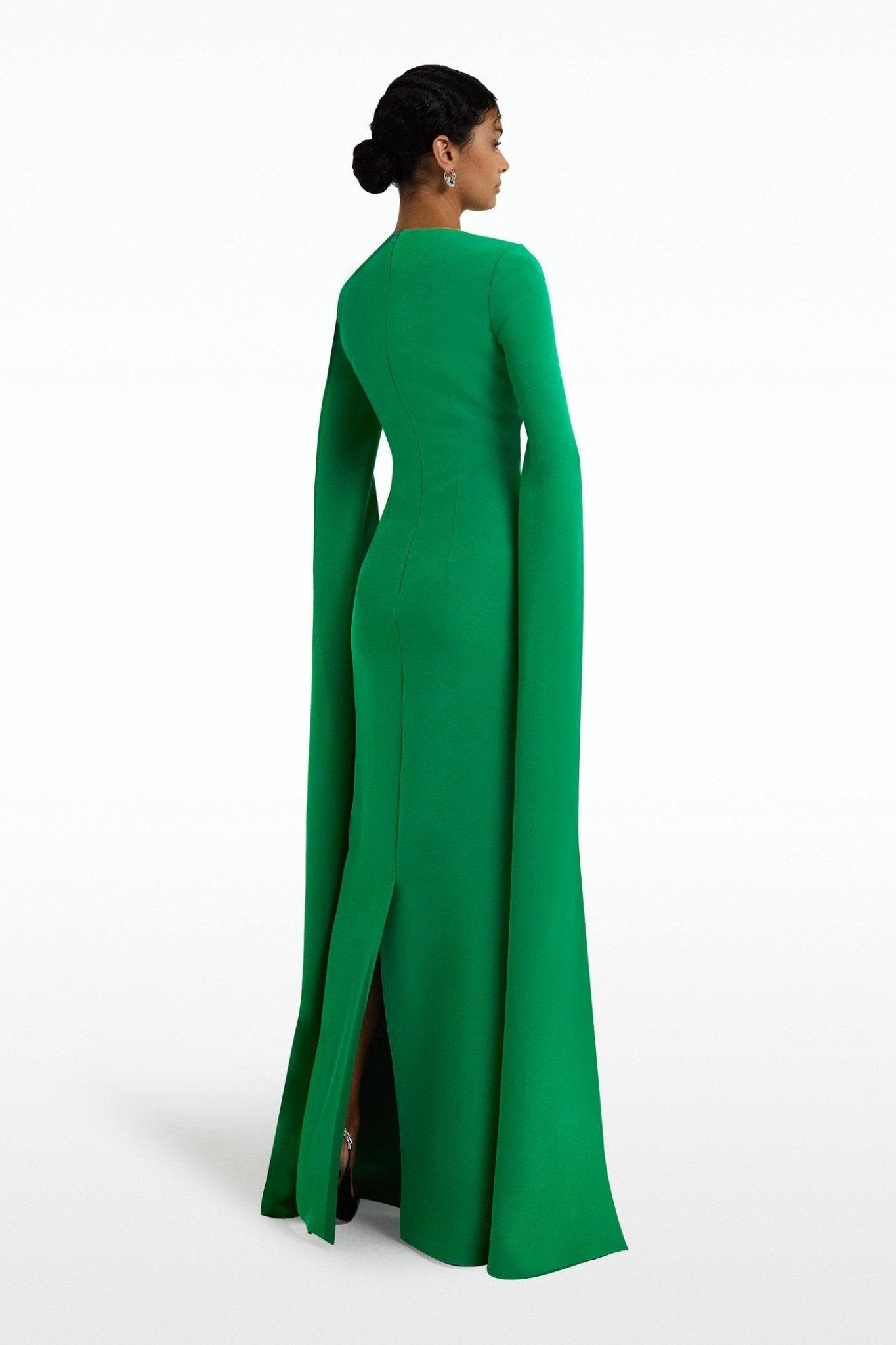 Maxikleid Mit Nadelstreifenkragen Und Langen Ärmeln