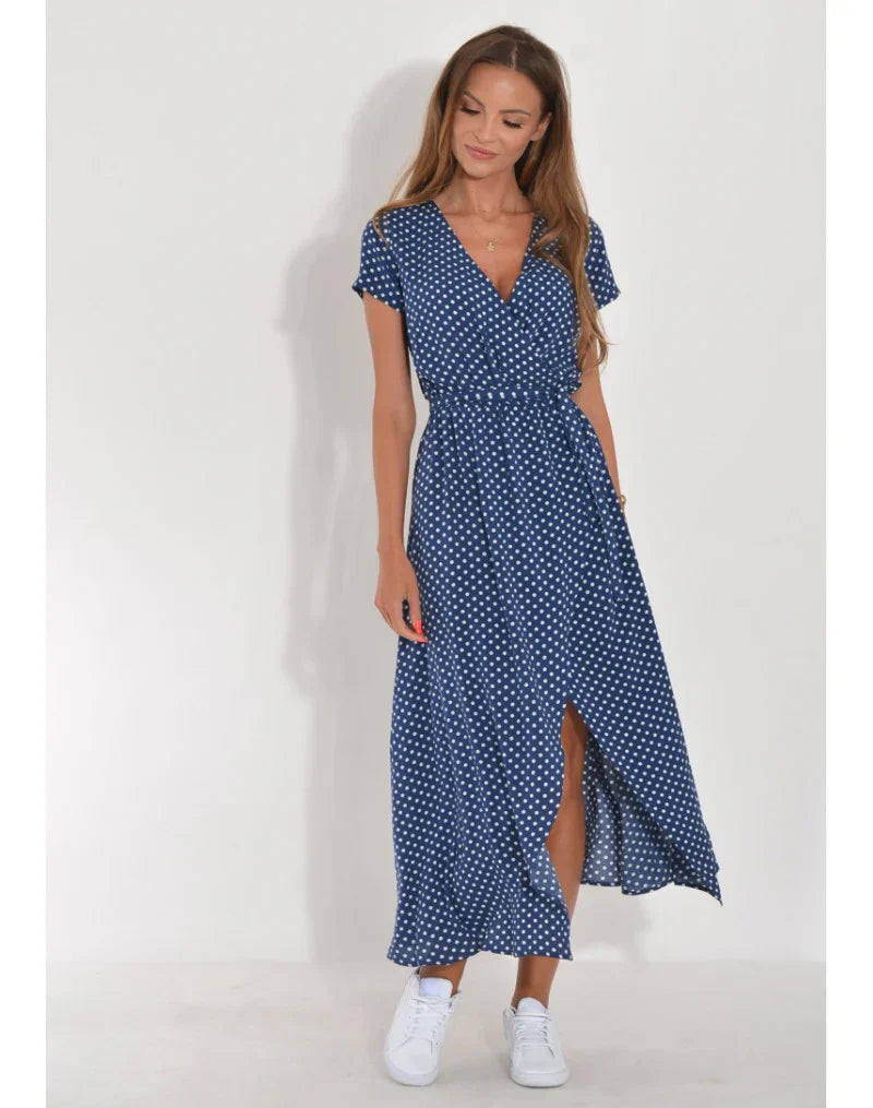 Kleid Mit V-Ausschnitt Und Blumenmuster