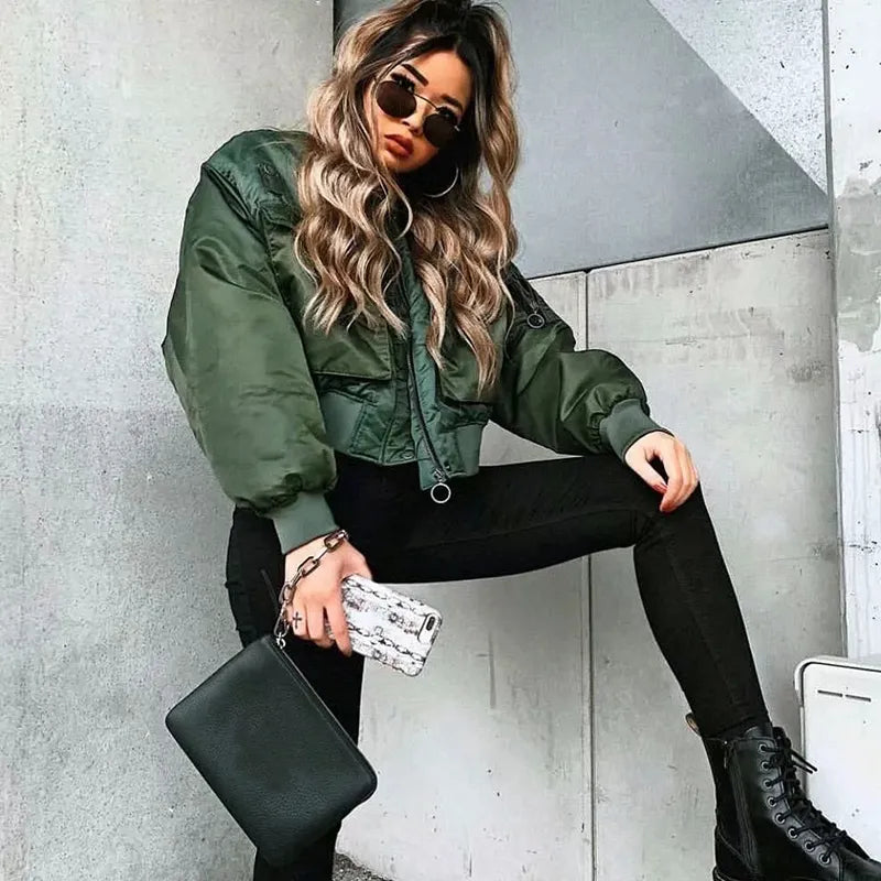 Stylische Damen Bomberjacke