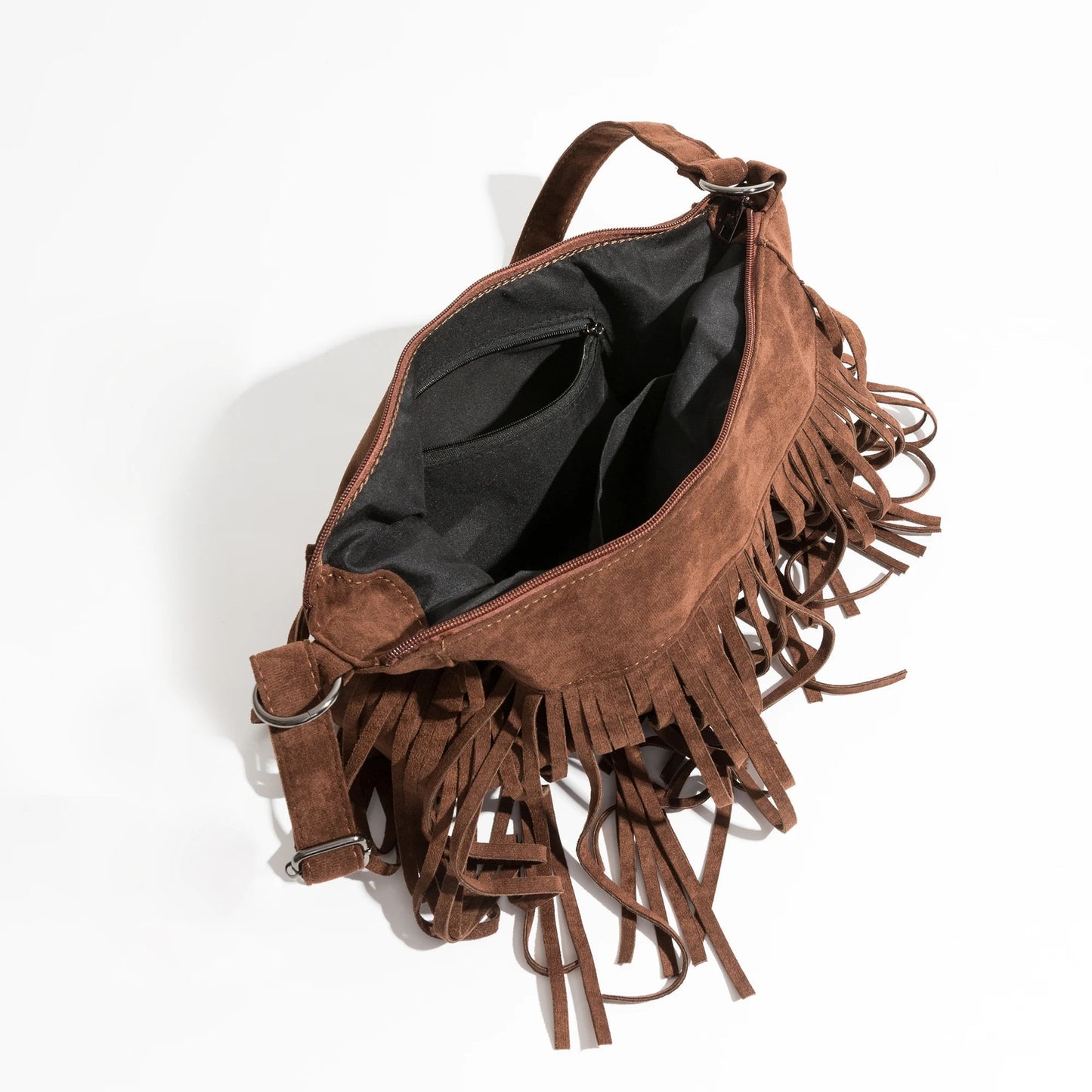 Elegante Wildledertasche Mit Quastendetail