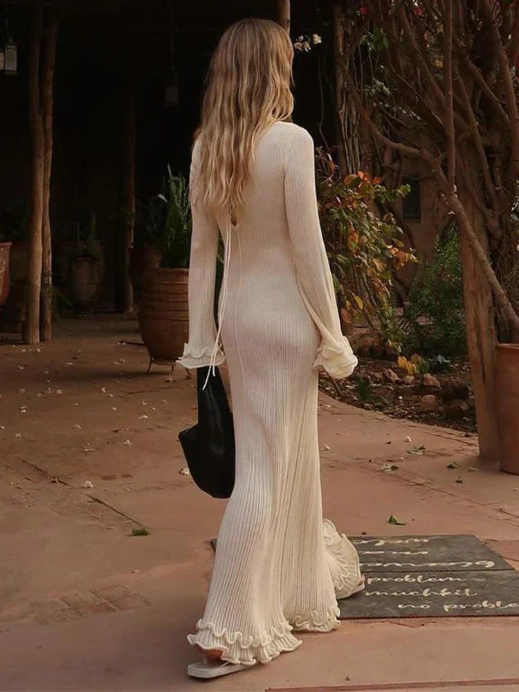 Maxi-Strickkleid İm Glockenschnitt