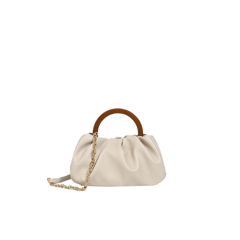 Moderner Stil Geknickte Leder Tragetasche - Beige