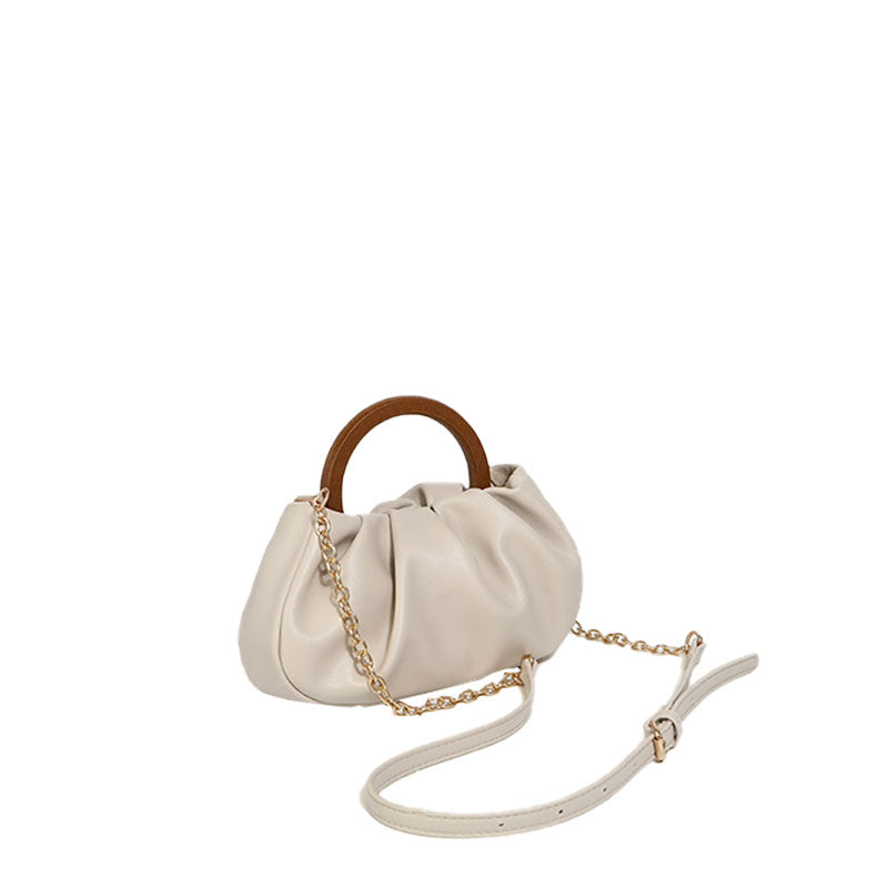 Moderner Stil Geknickte Leder Tragetasche - Beige
