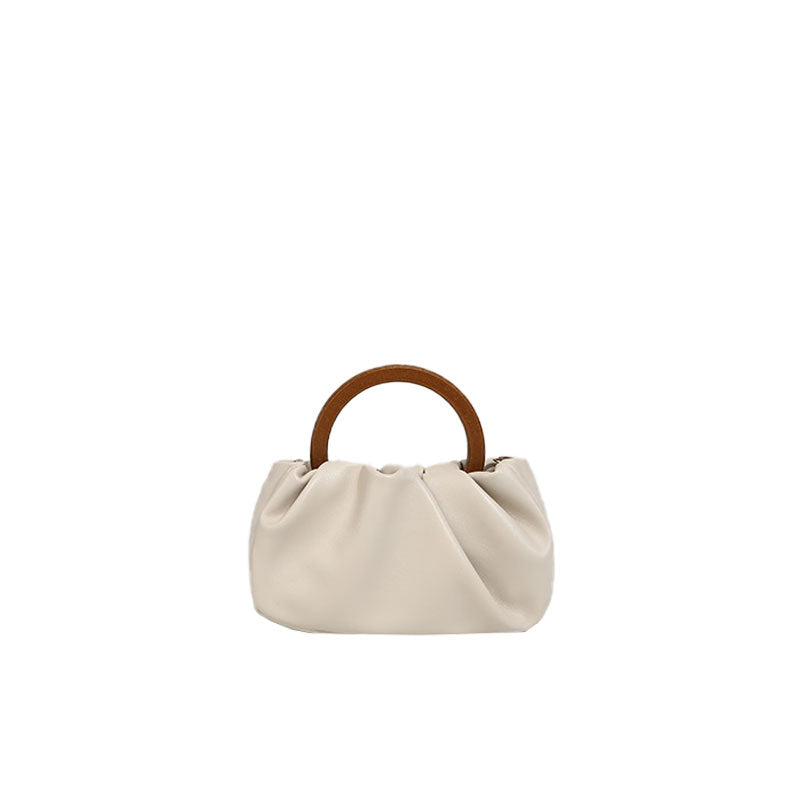 Moderner Stil Geknickte Leder Tragetasche - Beige