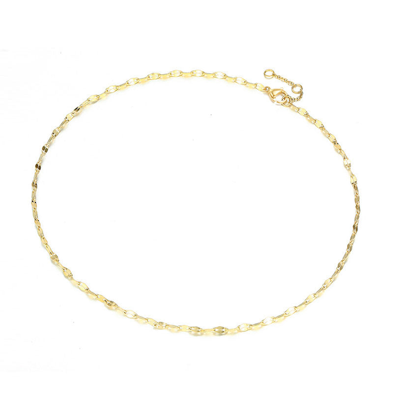 Moderner Stil Vergoldete Single Link Kette Choker Halskette - Goldfarben