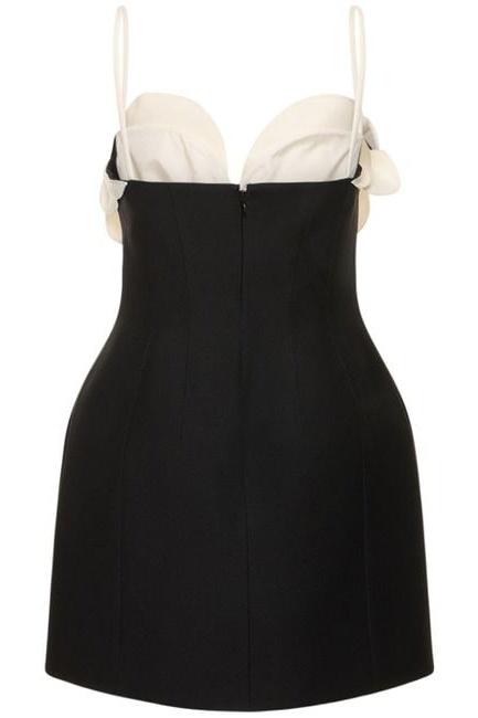 Minikleid Aus Crêpe Mit Floraler Applikation