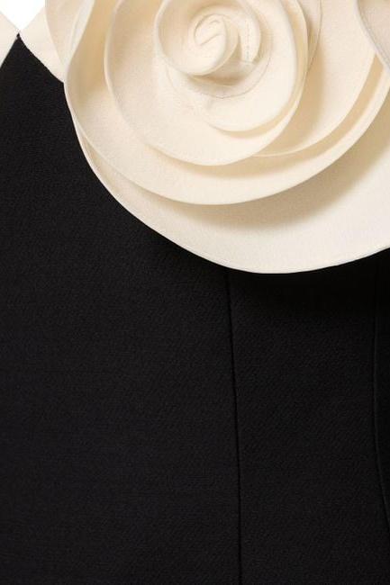 Minikleid Aus Crêpe Mit Floraler Applikation