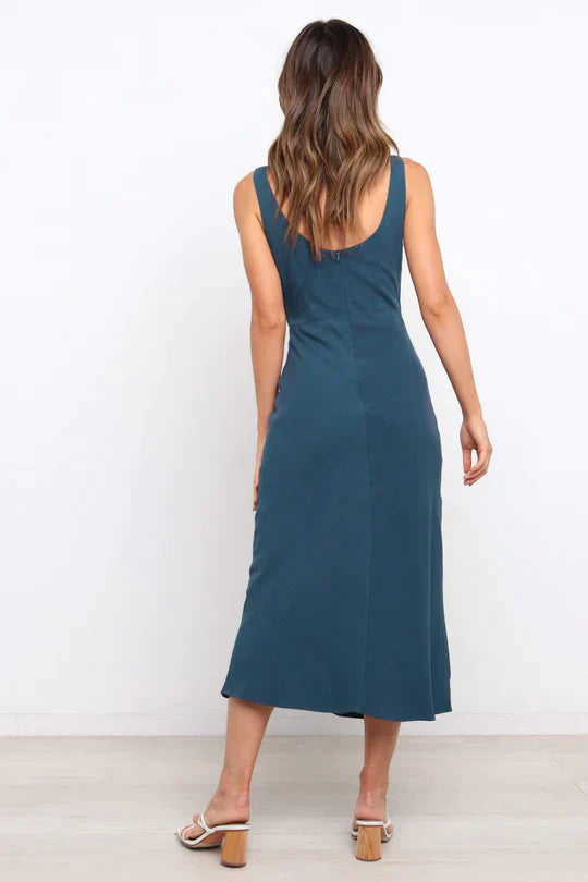 Elegantes, Tief Ausgeschnittenes Midikleid