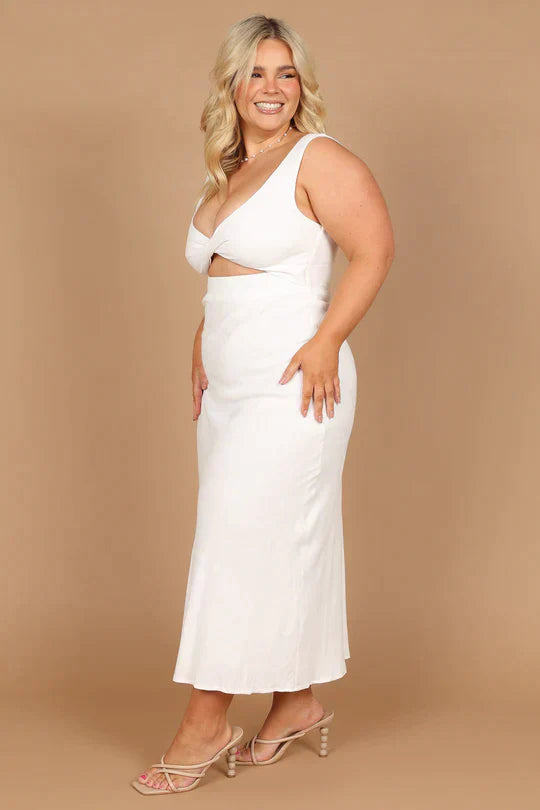 Elegantes, Tief Ausgeschnittenes Midikleid