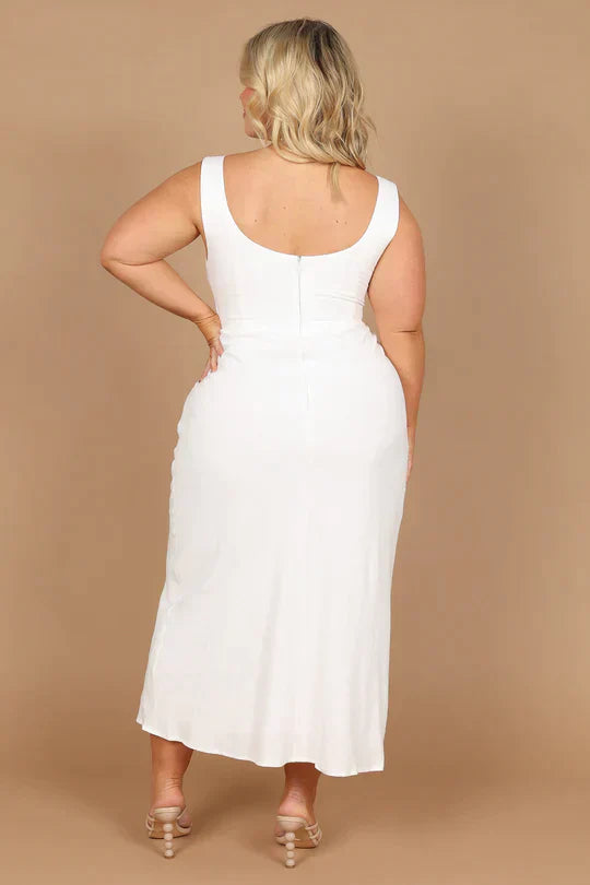 Elegantes, Tief Ausgeschnittenes Midikleid