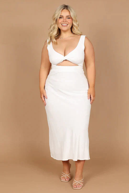 Elegantes, Tief Ausgeschnittenes Midikleid