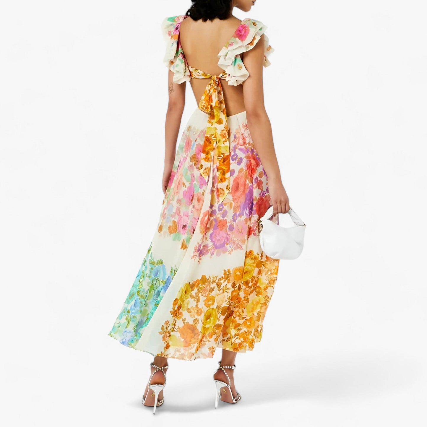 Rückenfreies Midikleid Mit Blumenmuster