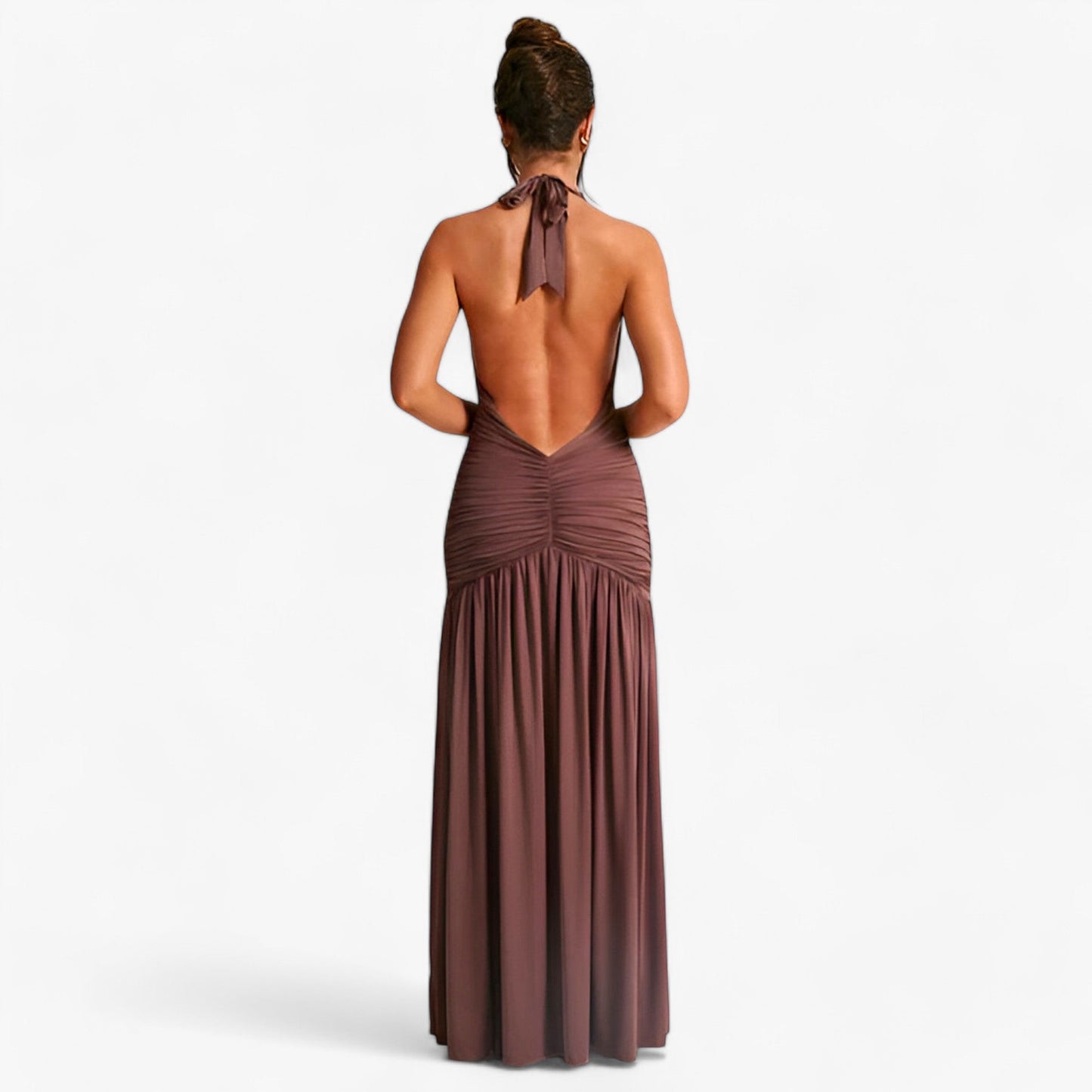 Kleid Mit Langen Trägern Und Schlitz