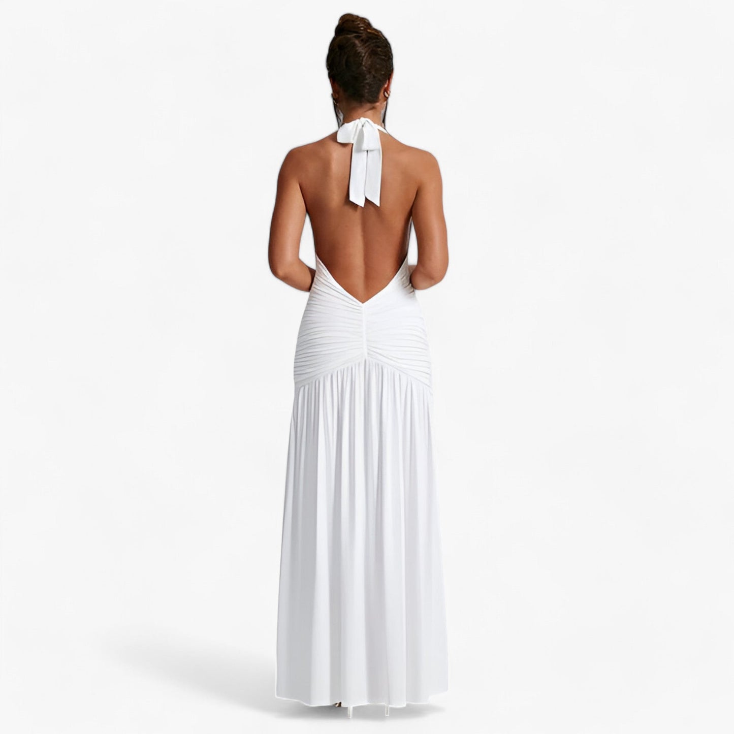 Kleid Mit Langen Trägern Und Schlitz