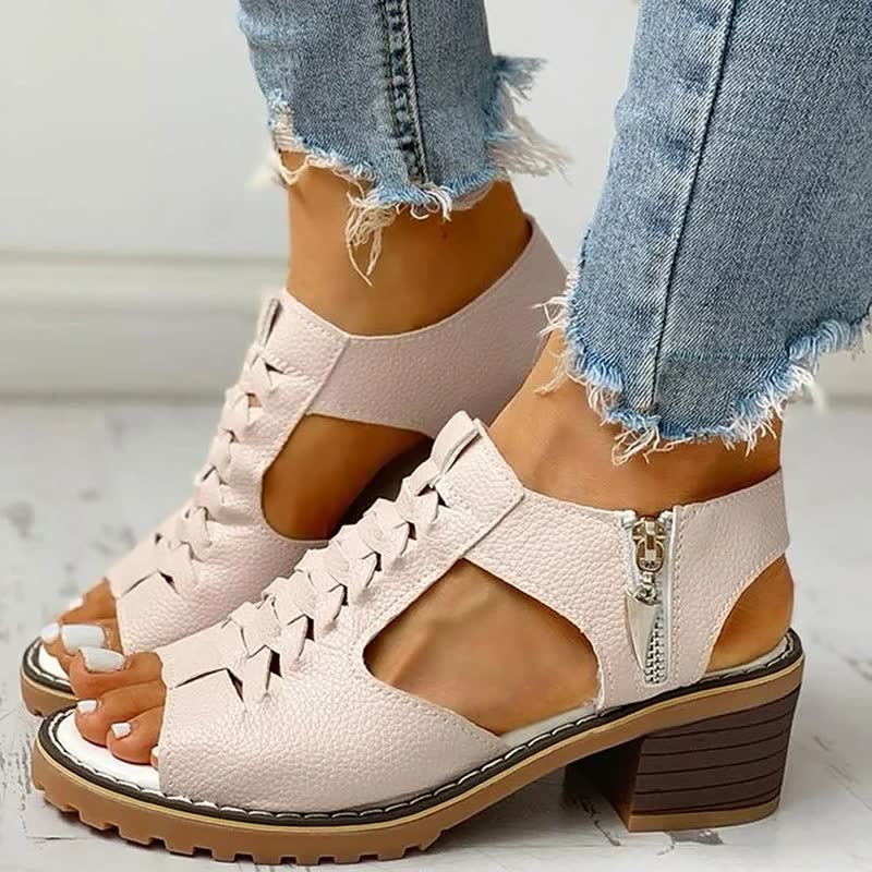 Sommersandalen Mit Strickdetails