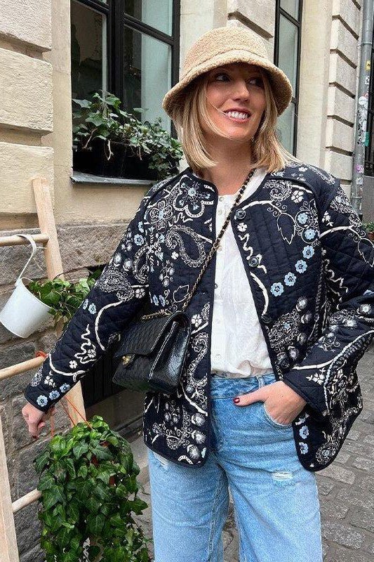 Geblümte Vintage-Jacke